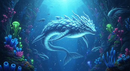 Underwater world. Underwater world. Underwater world. Vector illustrationの素材