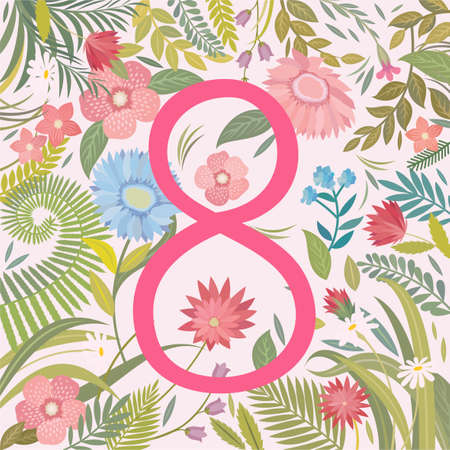 8 march women's dayのイラスト素材