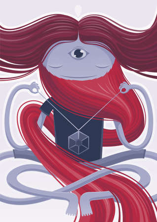 Cute monster - creative posterのイラスト素材