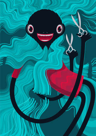 Cute monster - creative posterのイラスト素材