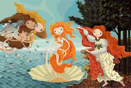 The birth of Venusのイラスト素材