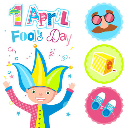 April fools day vector cardのイラスト素材