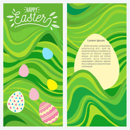 Happy easter. Painted eggs. Cute illustrationのイラスト素材