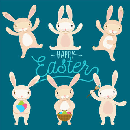 Happy easter. Cute illustrationのイラスト素材