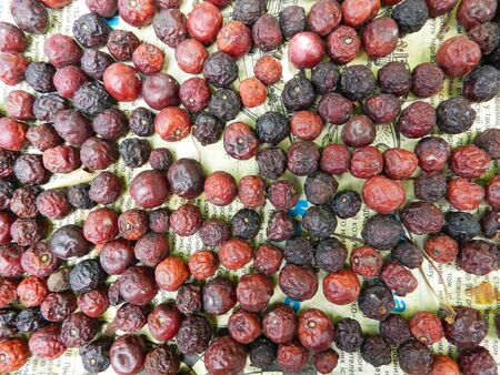 Dried cherry macro textureの写真素材