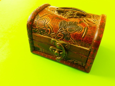 Close chest on the green backgroundの写真素材