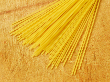 Spaghetti on the table close up photoの写真素材