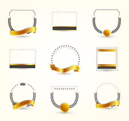 Frames for logo. Vintage greeting card vector template. Retro luxury invitation, royal certificate. Vintage background, vintage frame.のイラスト素材