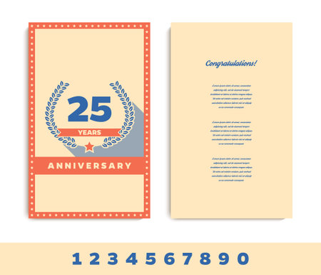Anniversary invitation/greeting card template. Vector illustration.のイラスト素材