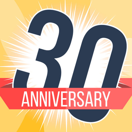 30 years anniversary banner. Vector illustration.