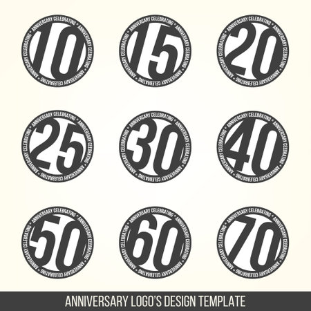 Vector set of anniversary signs, symbols.のイラスト素材