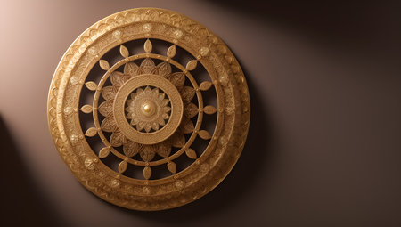 A Picture Of A Delightfully Decorated Wall Clock On A Wallの素材