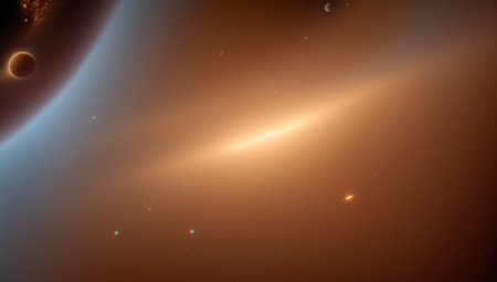 A Depiction Of A Graceful Image Of A Distant Star And A Distant Objectの素材