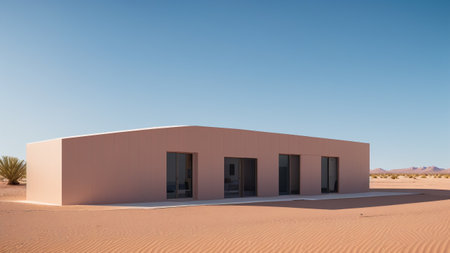 An Enchanting Of A Desert House In The Middle Of The Desert AI Generativeの素材