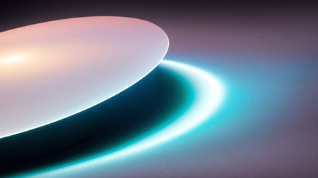 A Mesmerizing Image Of A White Disk With A Blue Glow AI Generativeの素材