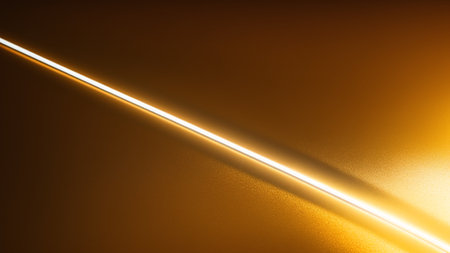 A Striking Orange Light Streaks Across A Dark Background AI Generativeの素材