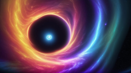 A Vivid Image Of A Black Hole In The Center Of A Galaxy AI Generativeの素材