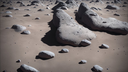 A Group Of Rocks In The Sandの素材
