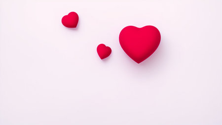 Two Red Hearts On A White Backgroundの素材