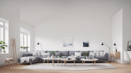 A Living Room With A Couch And A Coffee Tableの素材