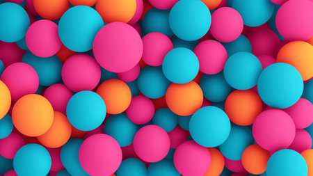 A Colorful Background With Many Different Colored Ballsの素材