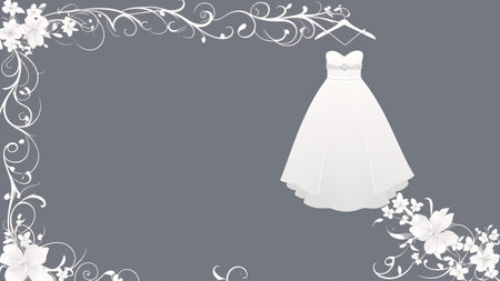 Wedding Dress On A Floral Frameの素材