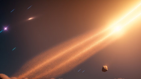 A Creative Image Of A Comet And A Star In The Sky AI Generativeの素材