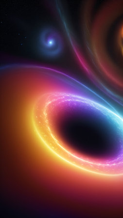 An Abstract Image Of A Black Hole With A Bright Light AI Generativeの素材