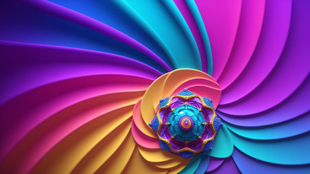An Abstract Photograph Of A Colorful Flower On A Colorful Background AI Generativeの素材