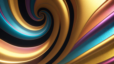 An Intriguing Image Of A Spiral Design With A Metallic Background AI Generativeの素材