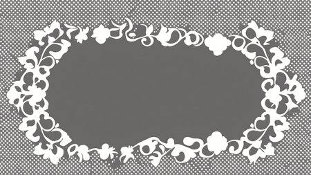 A White Frame With A Pattern On A Gray Backgroundの素材