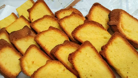 Simple homemade dry cake on the table