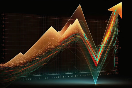 Business digital graph chart in stock trade market. Growth investment. Generative AIの素材