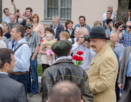 A.Y. Drozdenko at the festival. 89-th birthday of the Leningrad region. Slantsy city. Russiaのeditorial素材