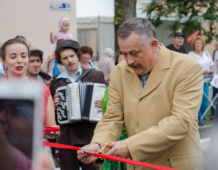A.Y. Drozdenko at the festival. 89-th birthday of the Leningrad region. Slantsy city. Russiaのeditorial素材