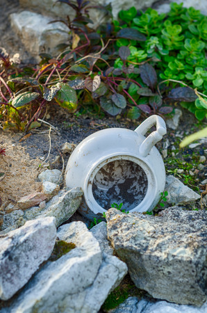 The bowl in the ground, as a variant of the decorの写真素材