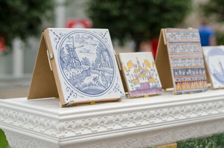 Tiles at the fair in Russia. Patterns handmadeの写真素材