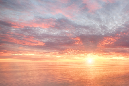 Majestic summer sunset over the Chudskoy lake. Estonia.の写真素材