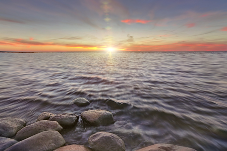Chudskoy lake, on the border of Russia and Estonia.の写真素材