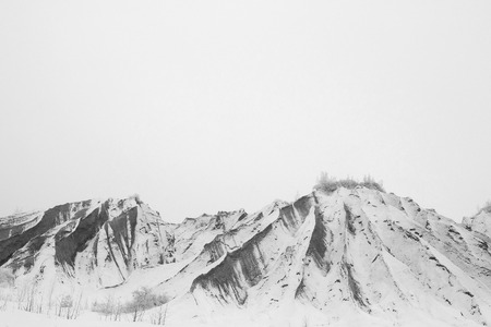 Dramatic Mountain Landscape, Black and White Image.の写真素材