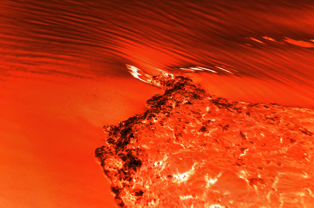 Shell debris on the surface of the lava.の写真素材