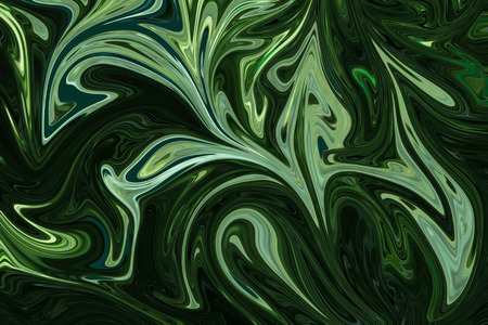 Liquify Abstract Pattern With DarkGreen, ForestGreen And OliveDrab Graphics Color Art Form. Digital...