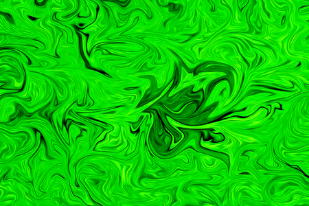 Liquify Abstract Pattern With UFO Green And Black Graphics Color Art Form. Digital Background With Liquifying Poisonous UFO Green Flowの写真素材