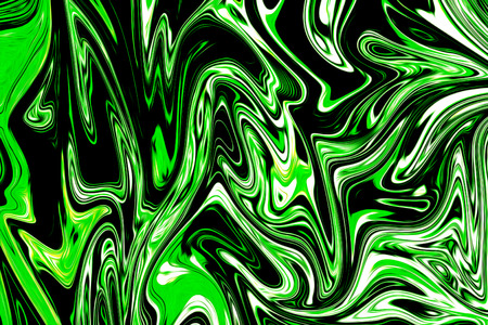 Liquify Abstract Pattern With UFO Green And Black Graphics Color Art Form. Digital Background With Liquifying Poisonous UFO Green Flowの写真素材