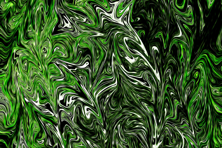 Liquify Abstract Pattern With UFO Green And Black Graphics Color Art Form. Digital Background With Liquifying Poisonous UFO Green Flowの写真素材