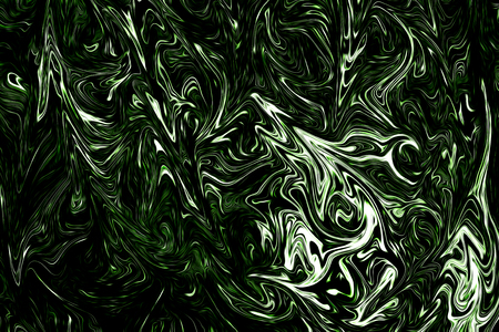 Liquify Abstract Pattern With UFO Green And Black Graphics Color Art Form. Digital Background With Liquifying Poisonous UFO Green Flowの写真素材