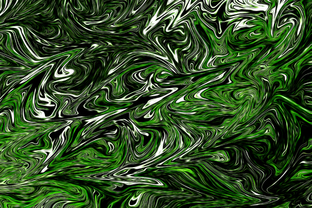 Liquify Abstract Pattern With UFO Green And Black Graphics Color Art Form. Digital Background With Liquifying Poisonous UFO Green Flowの写真素材