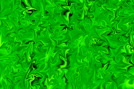 Liquify Abstract Pattern With UFO Green And Black Graphics Color Art Form. Digital Background With Liquifying Poisonous UFO Green Flowの写真素材