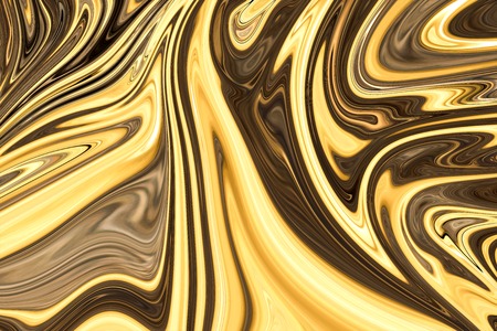 Modern Art Pattern. Liquid Abstract Pattern With Gold Yellow And Black Graphics Color Art Form....