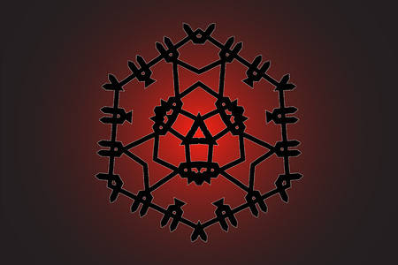 Geometrical, monochrome vector pattern Gothic style artのイラスト素材